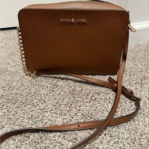 Michael Kors Small Brown Jet Set Crossbody Bag